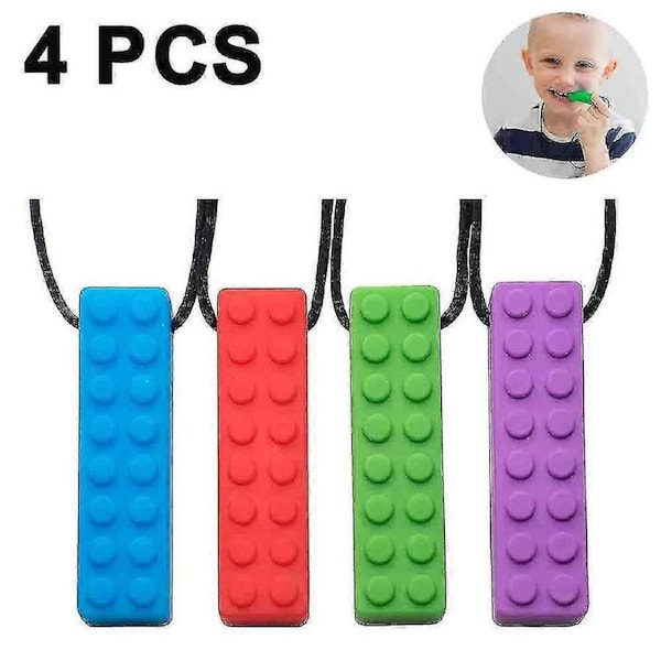 4 Pack Sensory Chew Necklace For Kids Toddlers With Autism ,biting