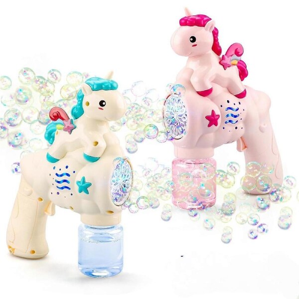 2 Pack Bubble Gun for Kids, Bubble Machine withToys, Gift for 3 4 5 6 7 8 Year Old -GSLA