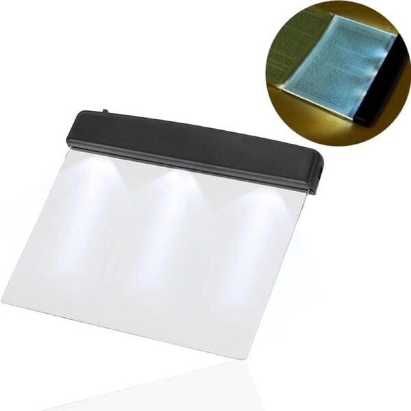 Catzon Flat Book Light for Reading Wireless Clear Full Page LED Board-Black