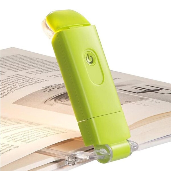 Catzon LED Reading Light Clip On Book 3 Brightness Level for Eye-Protection-Green