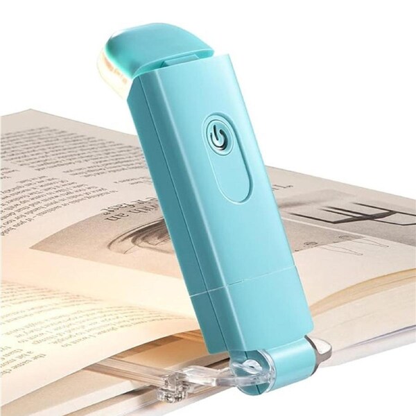 Catzon LED Reading Light Clip On Book 3 Brightness Level for Eye-Protection-Blue