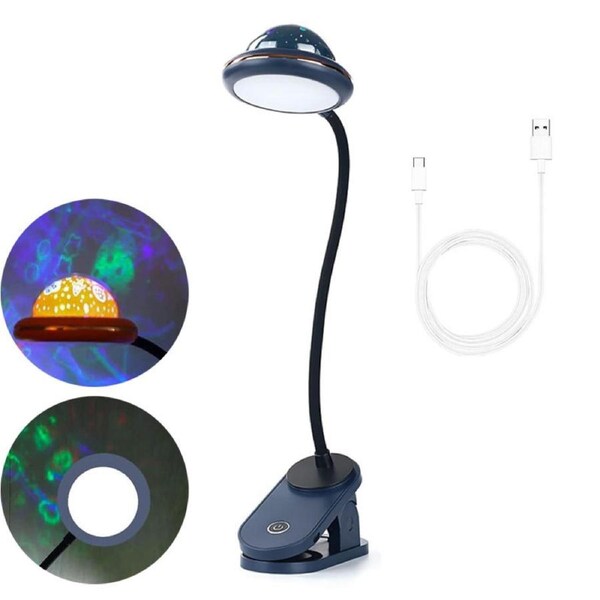 Catzon Catzon LED Folding Book Light 2W Dimmable with mini Projector Rechargeable-Blue