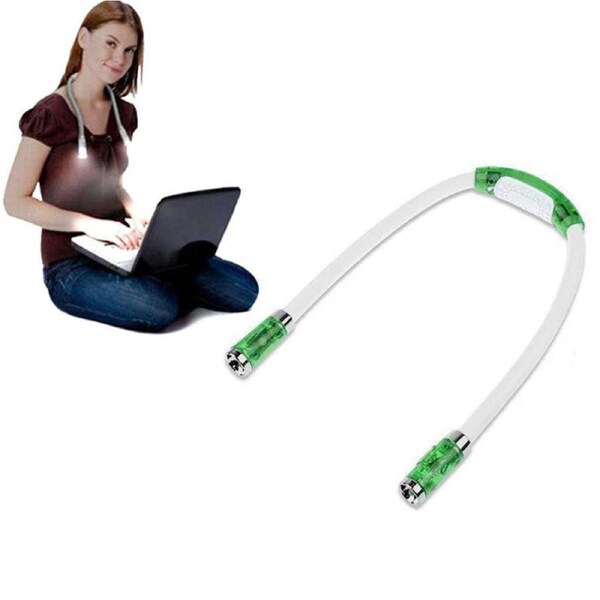 Catzon LED Neck Book Light Flexible Hands Free Battery Operated for Reading-Green