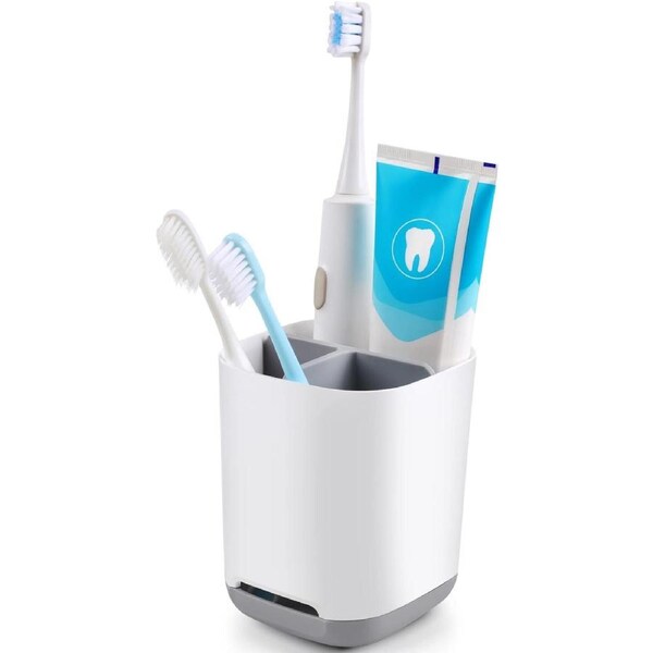 Toothbrush Holder with Anti-Slip,Detachable for Easy Cleaning Multi-Functional Bathroom Storage,Toothpaste Caddy for Family