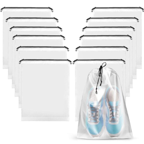 12Pcs Drawstring Travel Shoe Bags Eco Storage Bag for Sundries Travel Makeup Bag