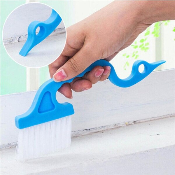 4 pcs 2-in-1 Windows Gap Cleaning Brush & Flat Shovel Household Cleaning Tool