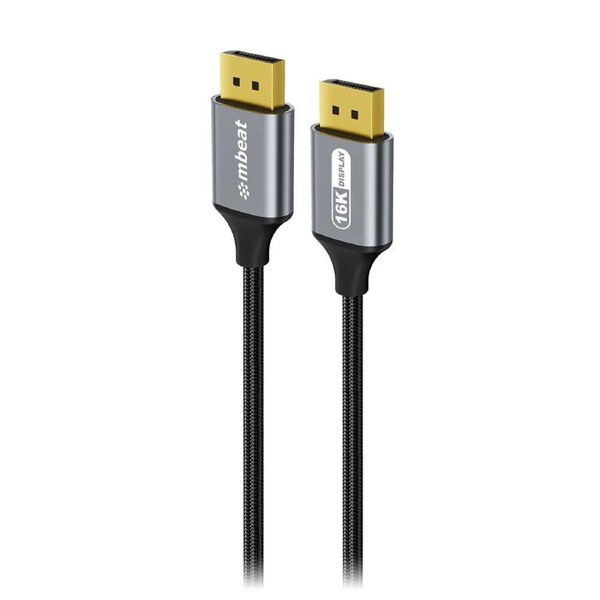 mbeat Tough Link 1.8m 16K DisplayPort Cable 40 Gbps Bandwidth Space Grey