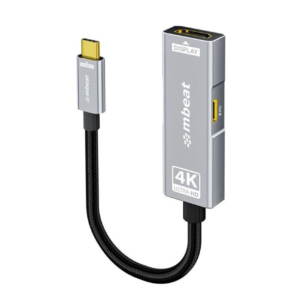 mbeat Tough Link USB-C to HDMI Adapter with 100W PD 21.6Gbps Space Grey