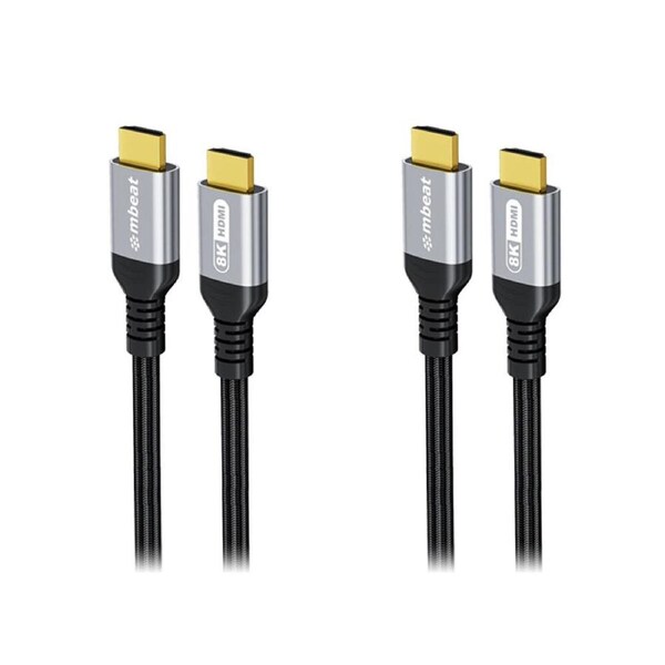 2PK mbeat Tough Link 1.5m Certified 8K HDMI Cable 48Gbps Bandwidth Space Grey