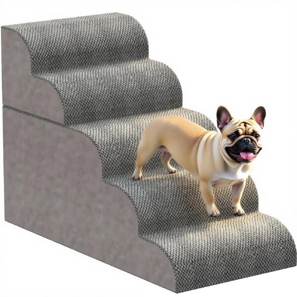 Advwin 5-Steps Dog Stairs Pet Ramp Steps with Non-Slip Bottom