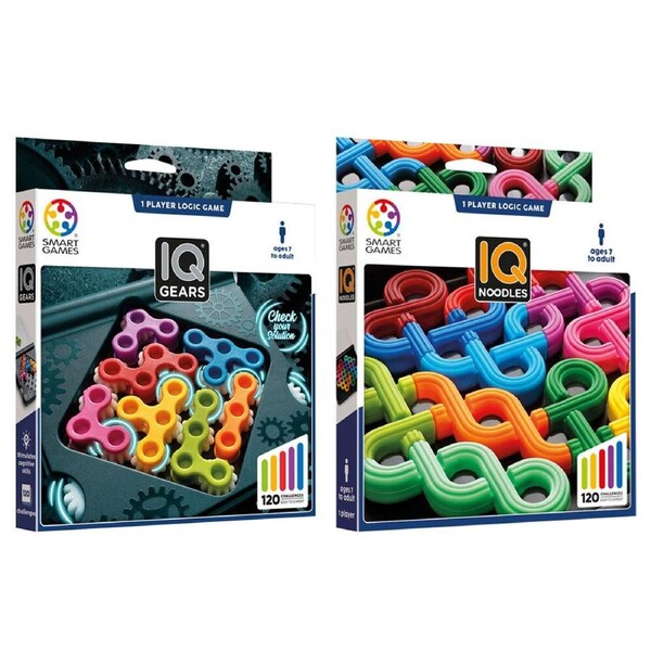 Smart Games IQ Gears & Noodles Logic Puzzle Game Kids Educational Toy Combo 7y+