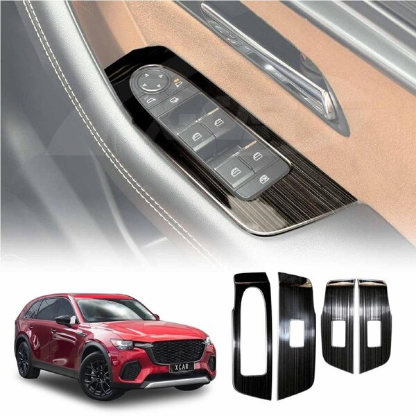 Power Window Control Switch Panel Trim for Mazda CX-70 CX70 2024-Onwards Stainless Steel Style Decor Cover Protector