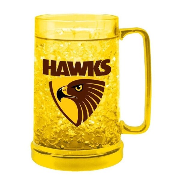 AFL Colour Freeze Mug - Hawthorn Hawks - 500ML - Gel Freeze Drink Cup