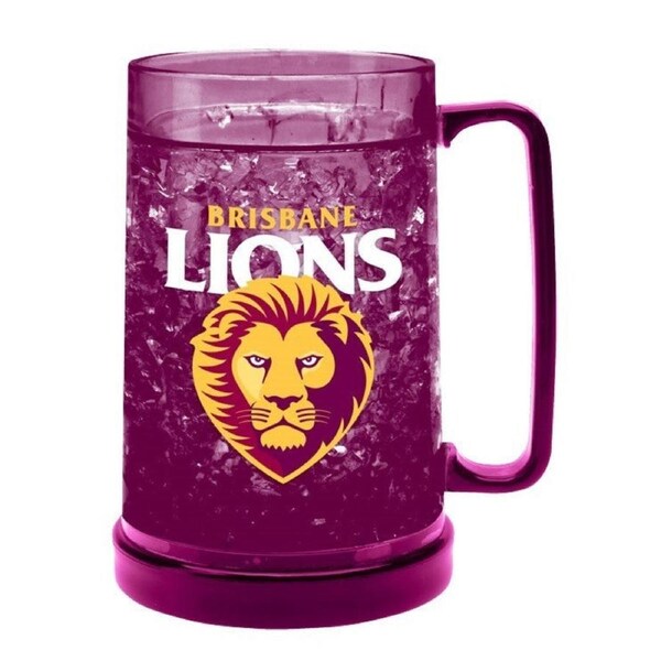 AFL Colour Freeze Mug - Brisbane Lions - 500ML - Gel Freeze Drink Cup