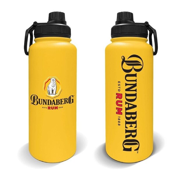 Bundaberg Rum Stainless Steel Drink Bottle - Bundy Rum - 960ML - Double Walled