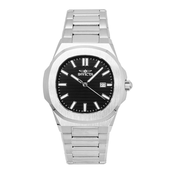 Invicta Speedway Quartz INV48319 Mens Watch Stainless Steel Black Dial 50M Date Display