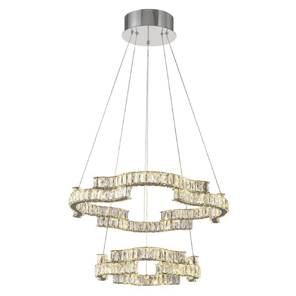 Jura Modern Pendant Hanging Lamp Light Crystal Stainless Steel Chrome Gloss