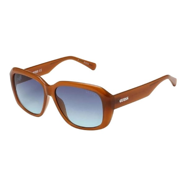 Guess GU8233 44W Womens Orange Frame Blue Gradient Lens Square Sunglasses