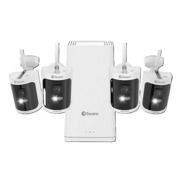 SWANN All Secure650 2K Wireless Security Kit with 4 x Wire-Free Cameras & Power