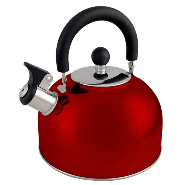 Wildtrak 2.5L Stainless Steel Red Whistling Kettle