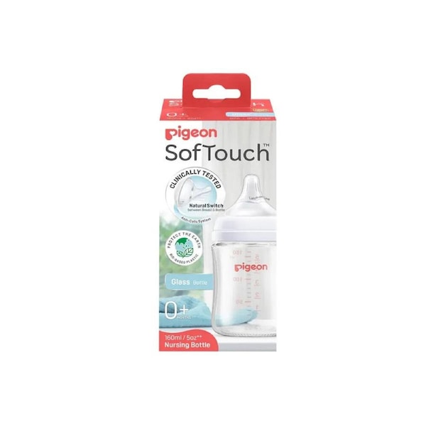 Pigeon SoftTouch BPP Baby Bottle Glass 160ml BPA/BPS Free For Newborn's