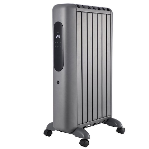 Ausclimate SmartEnclosure Medium 7 Fin 1500W Oil Filled Heater 67.5x42.5cm Grey