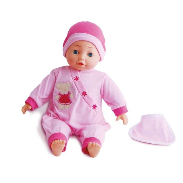 Bambolina 40cm Speaking Doll with Bib 50 words Childrens Pretend Play Toy
