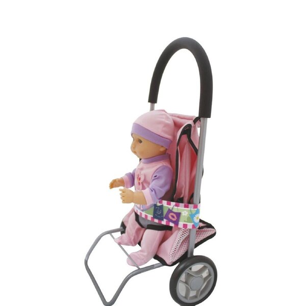 Bambolina Shopping Trolley with Doll Childrens Toy Foldable Stroller
