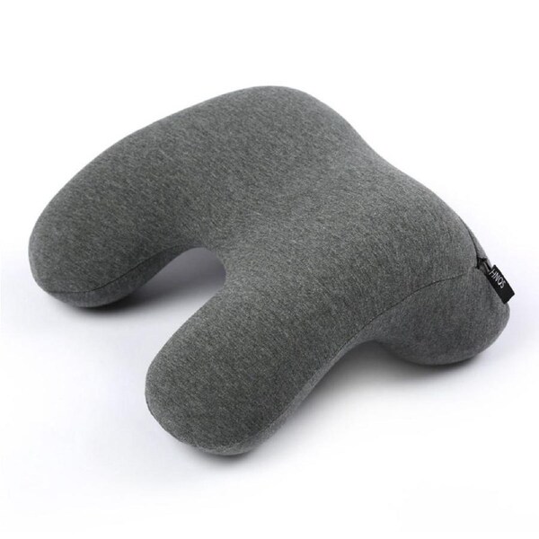 Nevenka Travel Pillow Arched Reversible Memory Foam for Sleeping on Long Flight-Grey