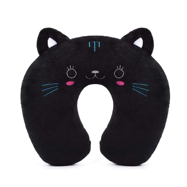 Nevenka Animal Travel Pillow for Kids Soft Neck Head Support for Airplane Car-Cat