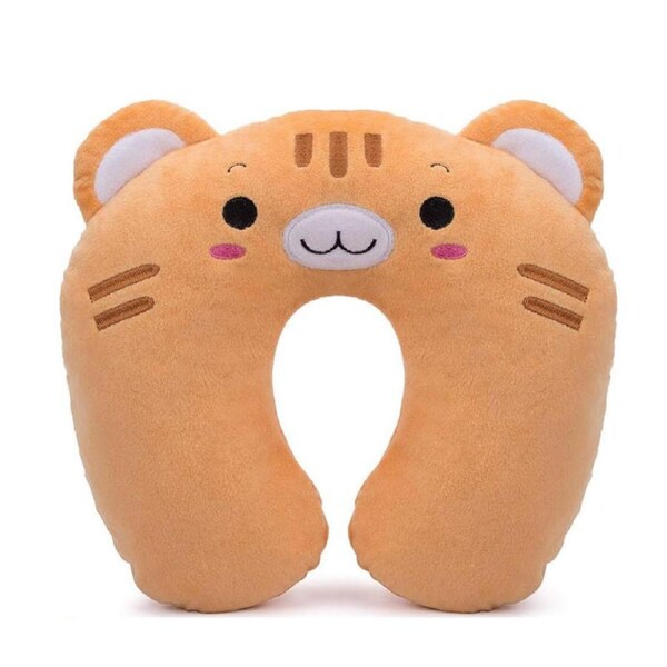 Nevenka Animal Travel Pillow for Kids Soft Neck Head Support for Airplane Car-Tiger