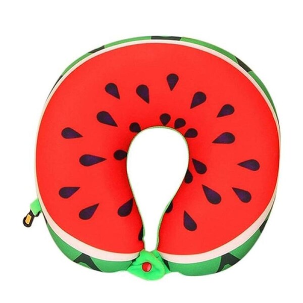 Nevenka Travel Pillow for Home Office Cartoon Fruit Foam Particles Headrest-Watermelon