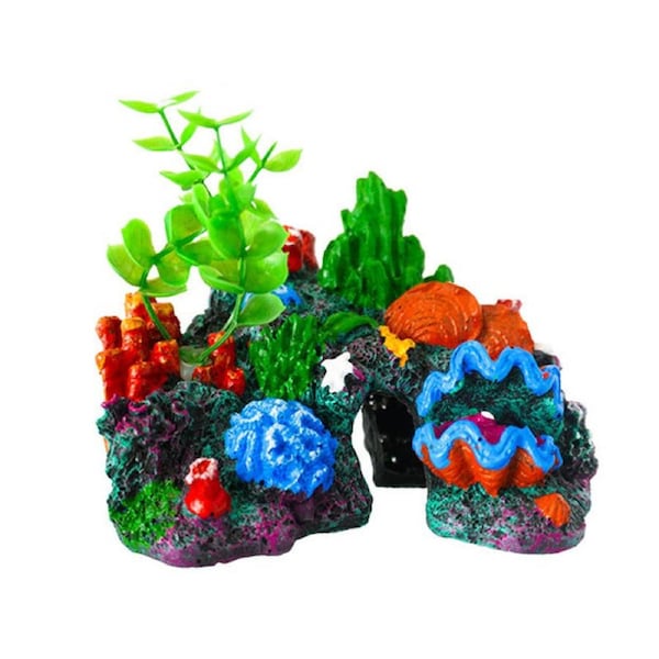 Nevenka Artificial Coral Reef Ornament for Fish Tank Aquarium Resin Decoration-Samll