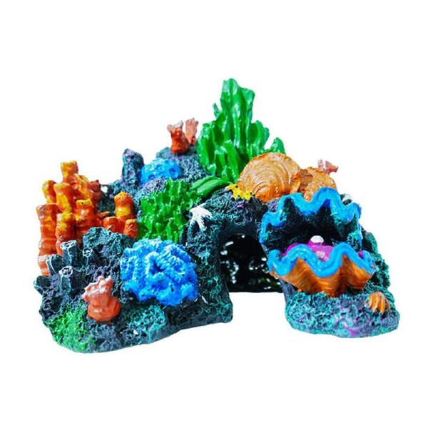 Nevenka Artificial Coral Reef Ornament for Fish Tank Aquarium Resin Decoration-Large