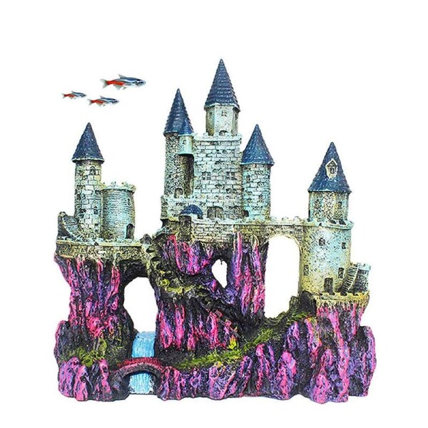 Nevenka Castle Aquarium Decorations for Betta Cichlid Goldfish Shrimps Crabs-2