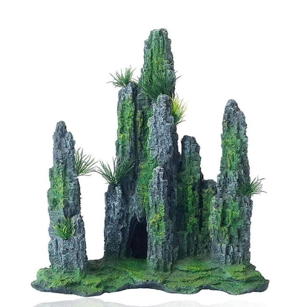 Nevenka Aquarium Decoration Artificial Mountain View Stone Cave Landscape-3 Peaks