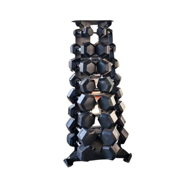 12 Pair Hex Dumbbell Set & Vertical Rack