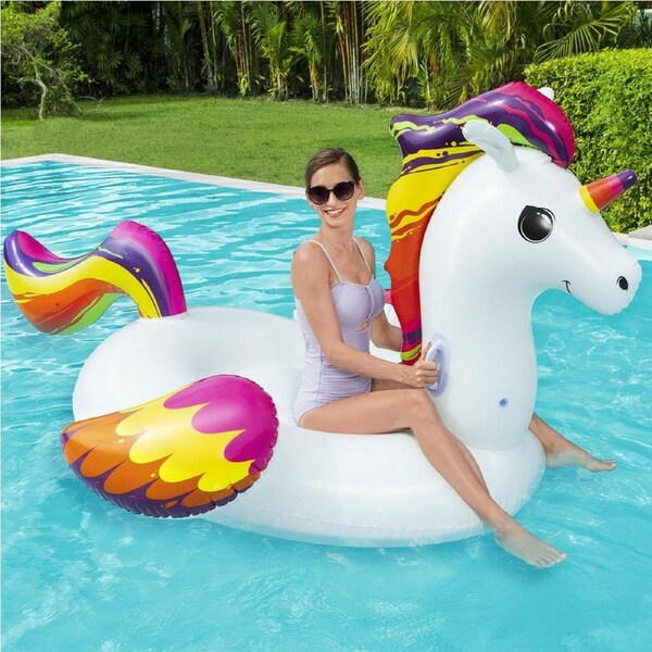 Bestway Unicorn Float Rider Inflatable Ride On Floating Pool Lounger 224x156CM