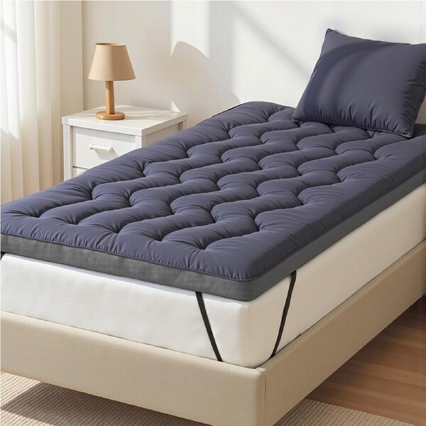 Giselle 5cm Pillowtop Topper Bamboo Polyester Blend Fibre Pad for Back Pain Relief King Single