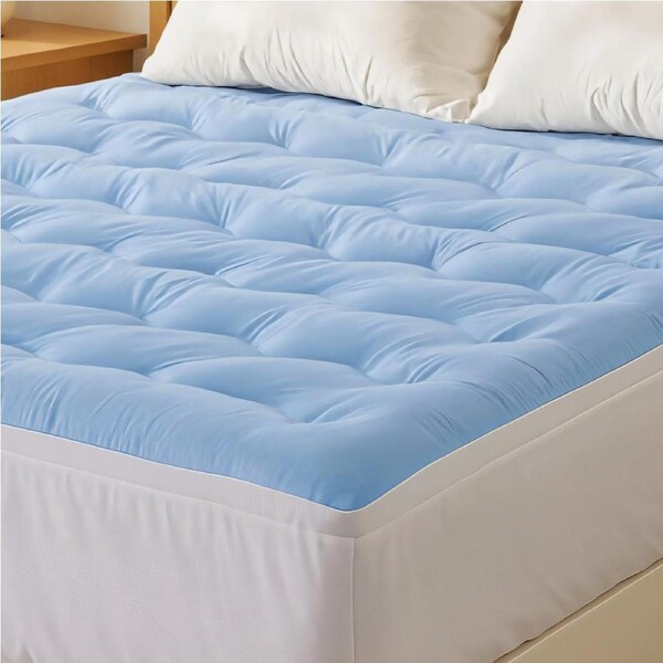 Giselle 5cm Pillowtop Mattress Topper for Back Pain Relief Cooling & Coral fabric King