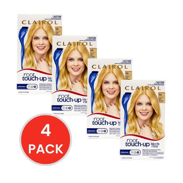 Clairol Root Touch-Up Permanent Creme Hair Colour 9A Light Ash Blonde (4x Pack)