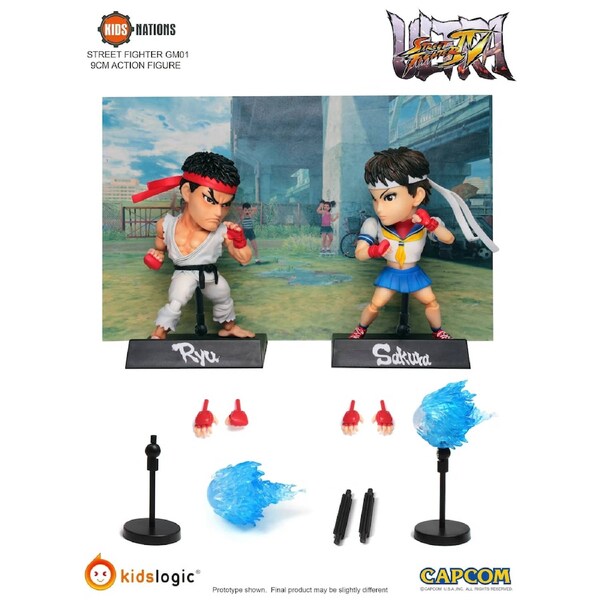Kids Nations Street Fighter GM01 Ryu vs Sakura Action Figure Set