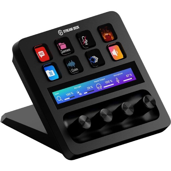 Elgato Stream Deck +, Audio Mixer, Production Console and Studio Controller for Content Creators, Streaming, Gaming, with customisable touch strip dials and LCD keys, works with Mac and PC