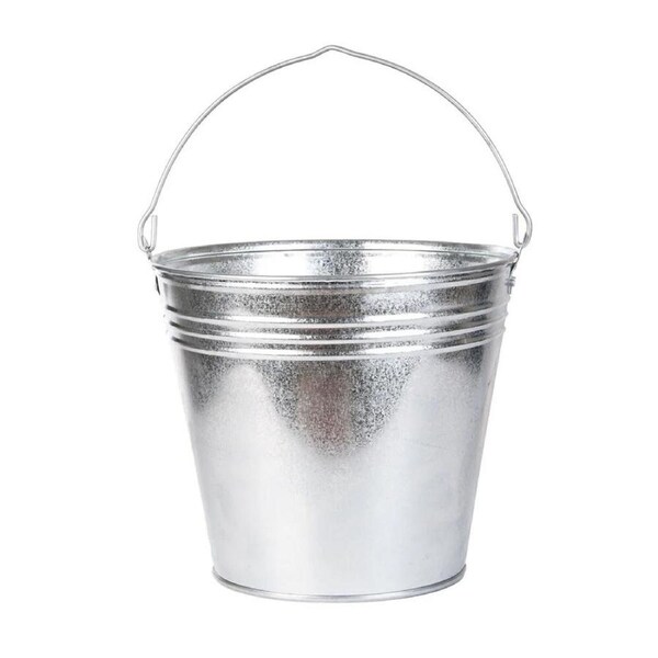Esschert Design Zinc Bucket Outdoor Garden Container Extra Large 14.7L Silver