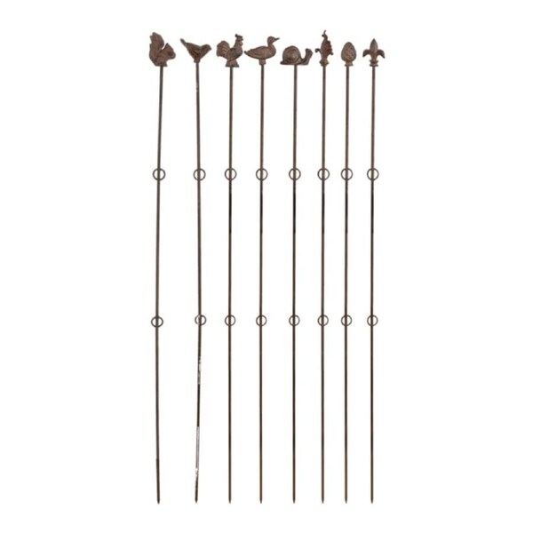 8pc Esschert Design Plant Support Straight 125cm Garden Decor Cast Iron