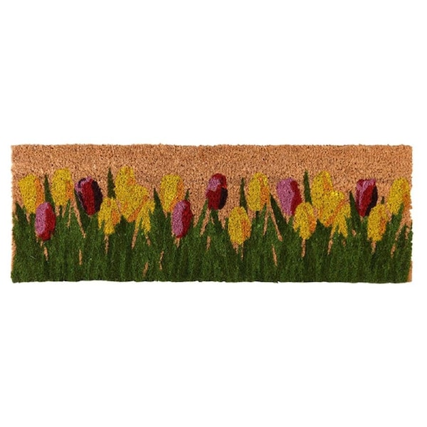 Esschert Design Coir Doormat Tulips Indoor Outdoor Decor Coconut Fibre 75cm