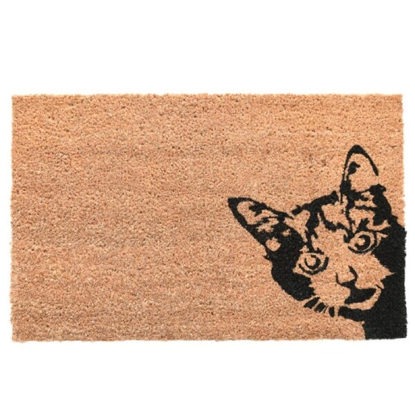 Esschert Design Doormat Cat Indoor Outdoor Decor Coconut Fibre 60cm Brown