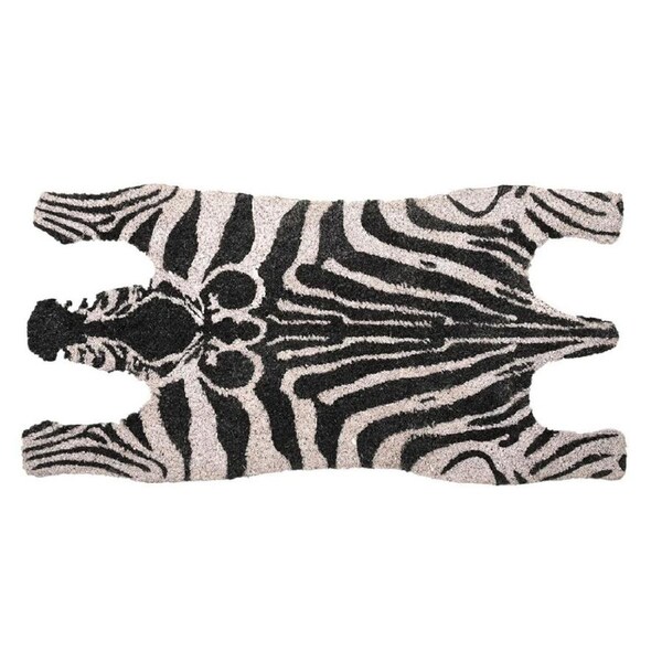 Esschert Design Coir Doormat Zebra Indoor Outdoor Coconut Fibre 75cm Black/White