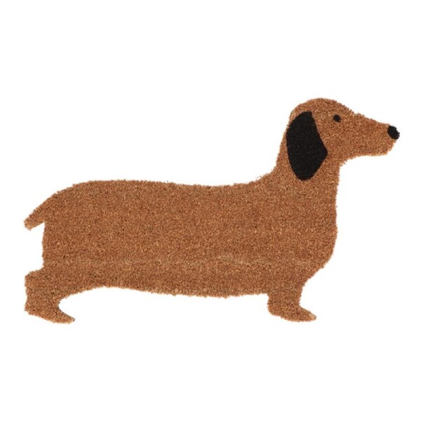 Esschert Design Doormat Dachshund Dog Indoor Outdoor Coconut Fibre 75.3cm Brown