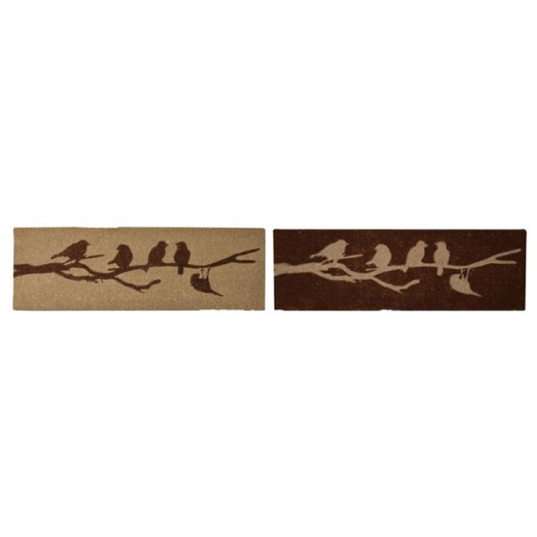 2pc Esschert Design Doormat Birds On Branch Indoor Outdoor Coconut Fibre 120cm